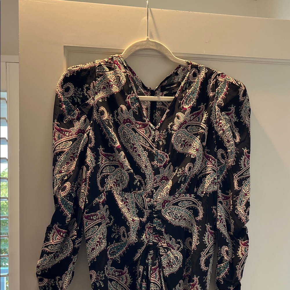 Isabel Marant Paisley 100% Silk Albini Midi Dress